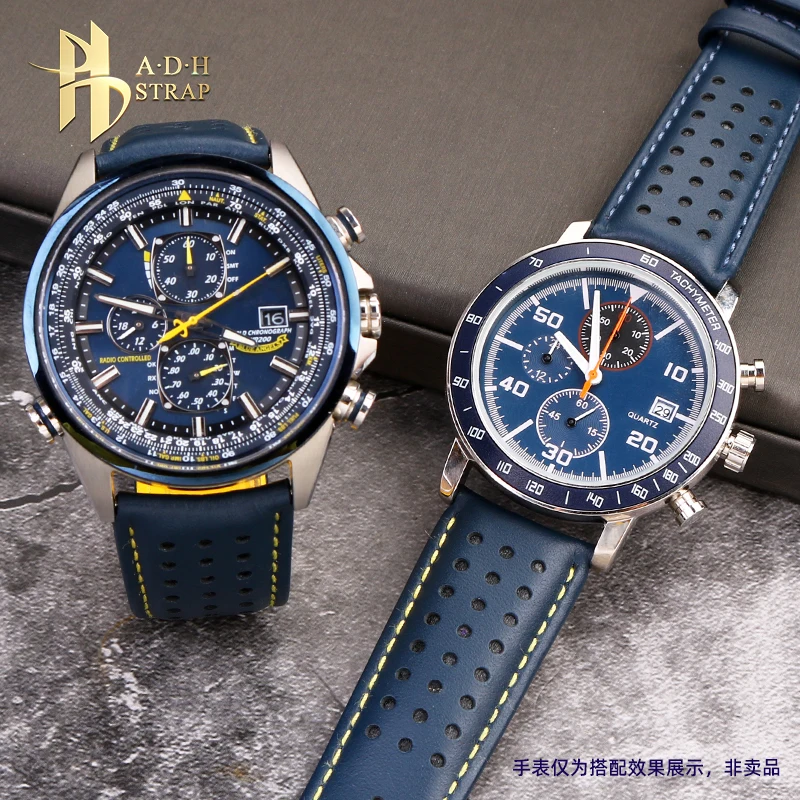 Для Citizen Blue Angel Eco-Drive AT8020 JY8078 Eagle In The Air мужской ремень из натуральной воловьей кожи 22 мм 23 мм Arc