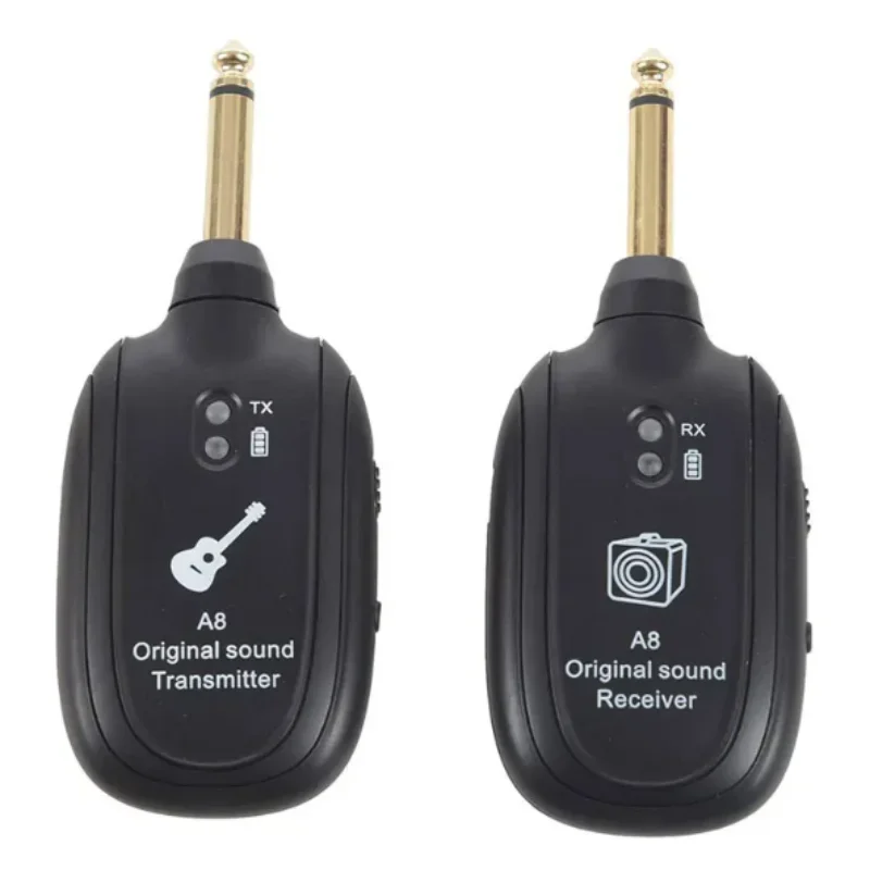 

A8 Guitar Wireless System Transmitter Receiver Built-in Rechargeable Built- in Rechargeable Wireless Guitar Transmitter