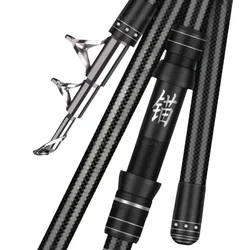 2.1M Carbon Fishing Rod 50kg above Superhard Long Distance Throwing shot Rod Telescopic Sea Boat High Quality Fishing Gear