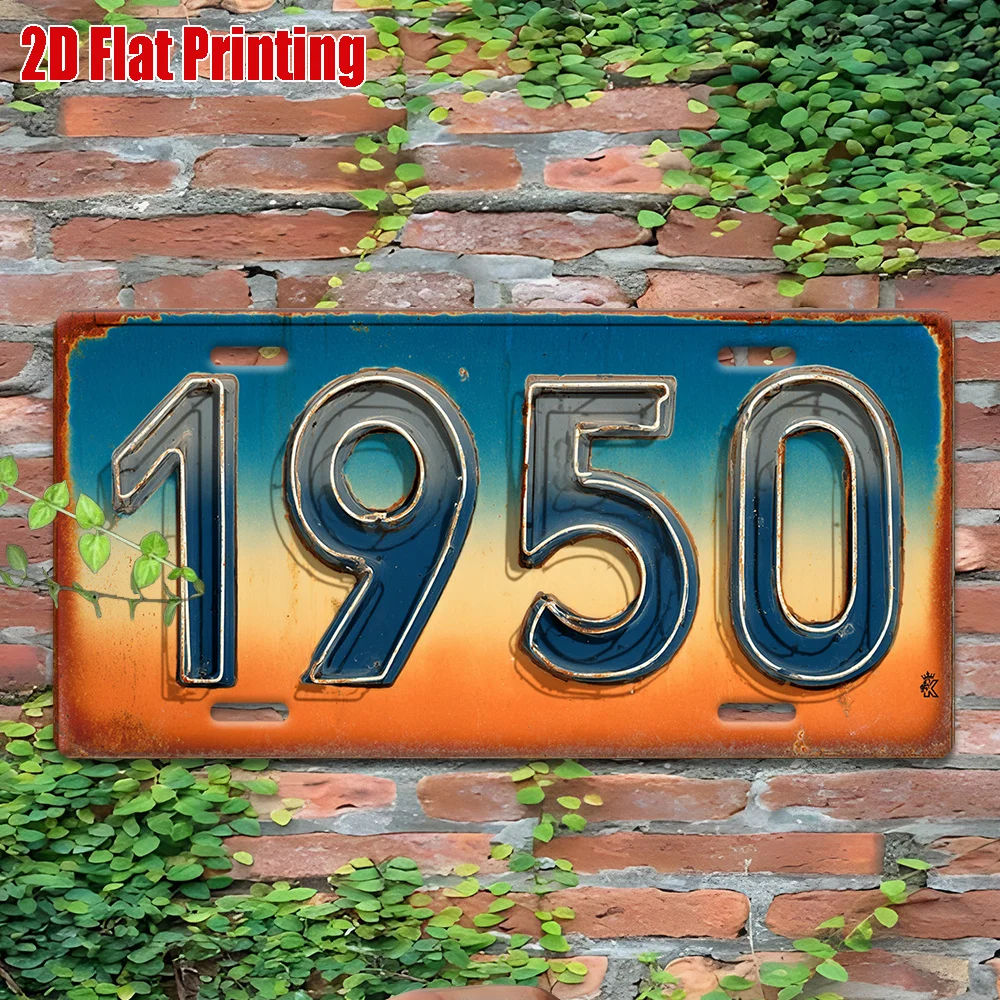 2D Flat,1pc Retro Metal 1950 Sign, Retro Decor, Farmhouse, Office, Pub, Warehouse,Year of Birth, Home Decor, Gifts for Celebrate