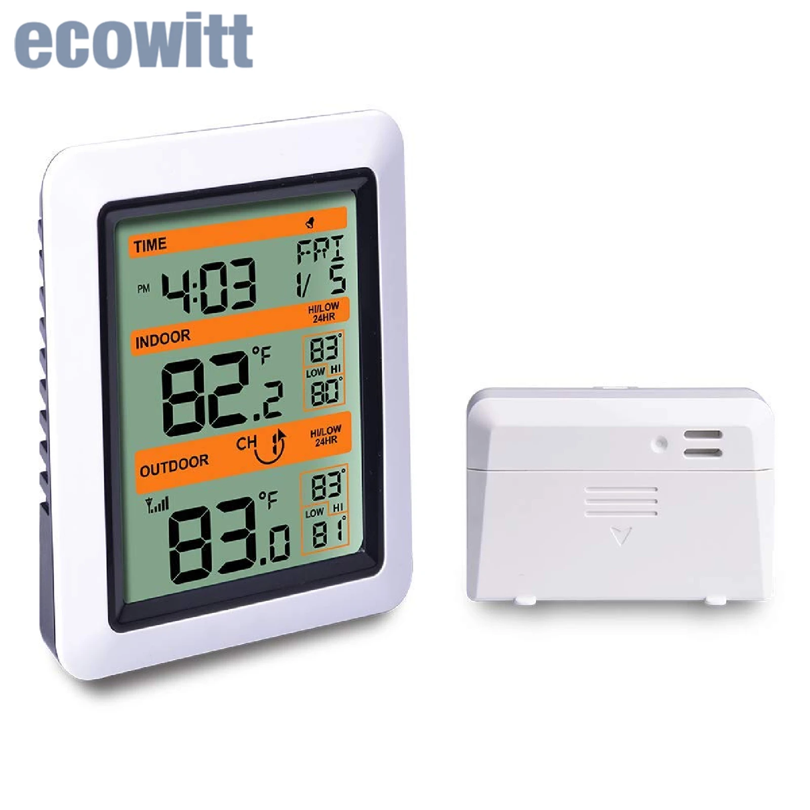 Ecowitt WH0300 Indoor Outdoor Thermometer Digital Wireless Temperature Monitor with Multi-Channel Temperature Sensor 433 MHz