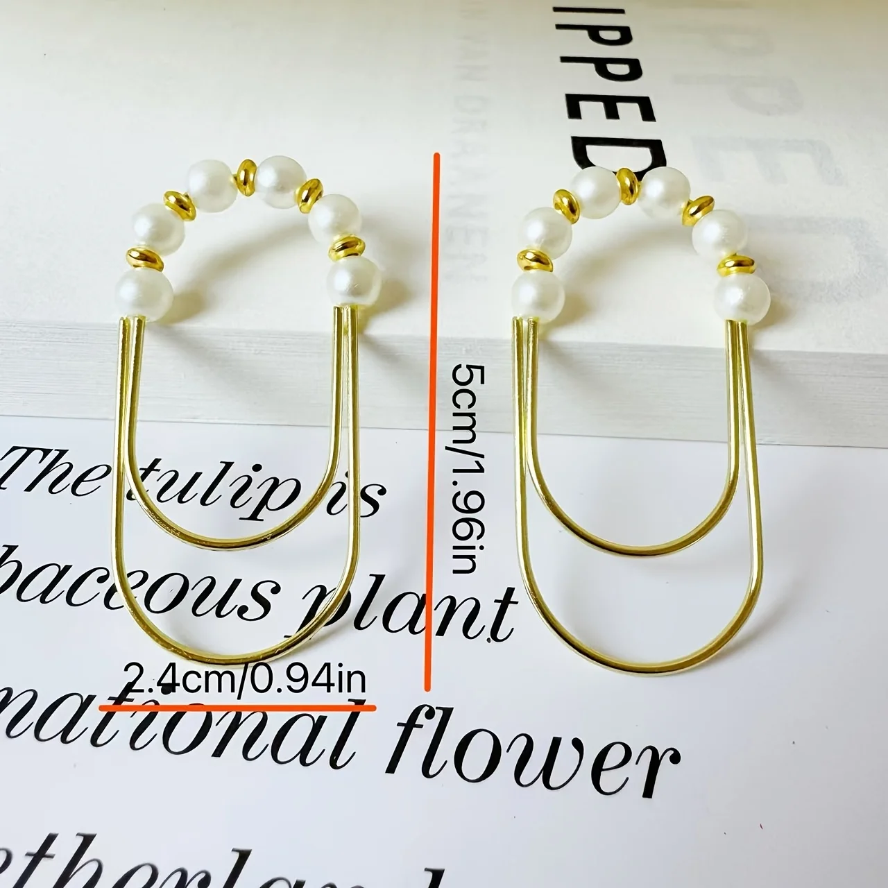 Elegant Faux Pearl Bookmark Set, Golden U-Shaped Page Clip, Aesthetic Beaded Book Accessory, Gift for Women Readers& Book Lovers