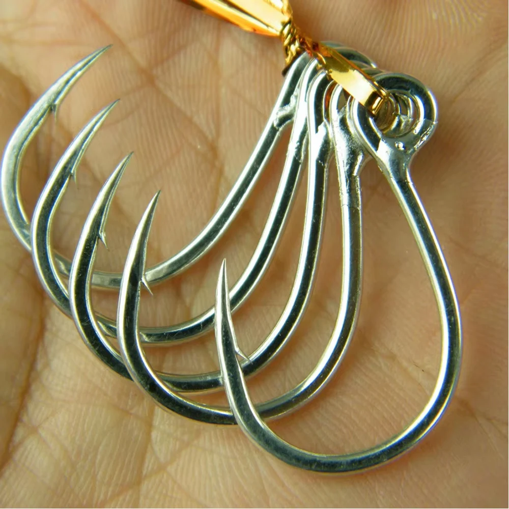 10pcs Circle Fishing Hooks Big Eye High Carbon Steel Hook For Soft Lure Freshwater Fishhooks For Spoon 9986 #4/0 #3/0