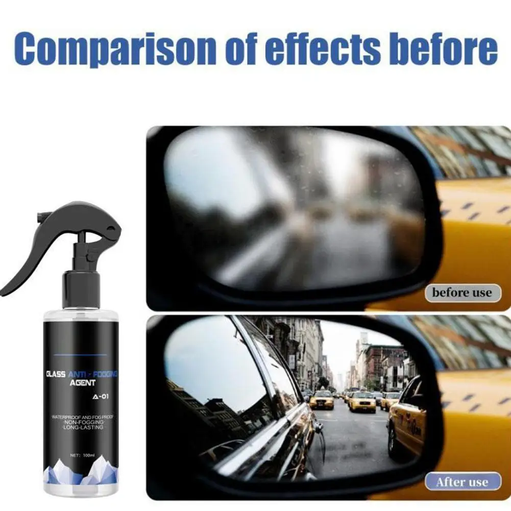 30/100ml Car Anti-fog Spray Glass Antifog Coating Agent Defogging Auto Cleaner Windshield Defogger Mirror Screens N2t3