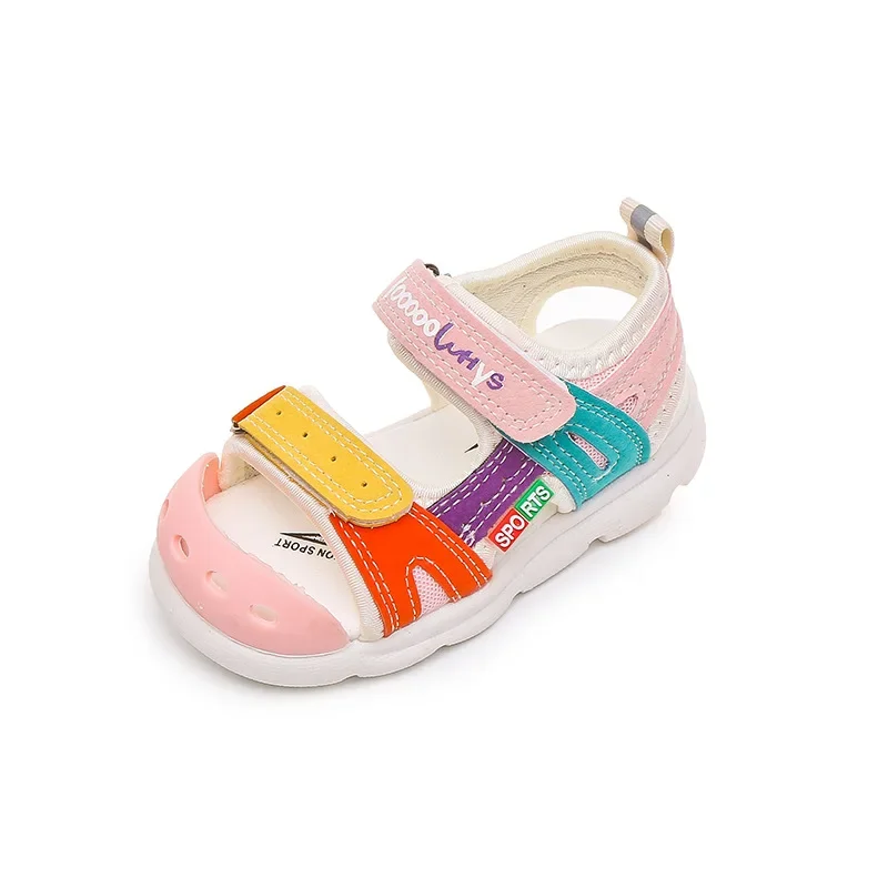 High Quality Baby Girls Sandles Summer Toddler Kids Shoe Covered-toes First Walkers Soft Bottom Boys Beach Shoes Cartoon Design