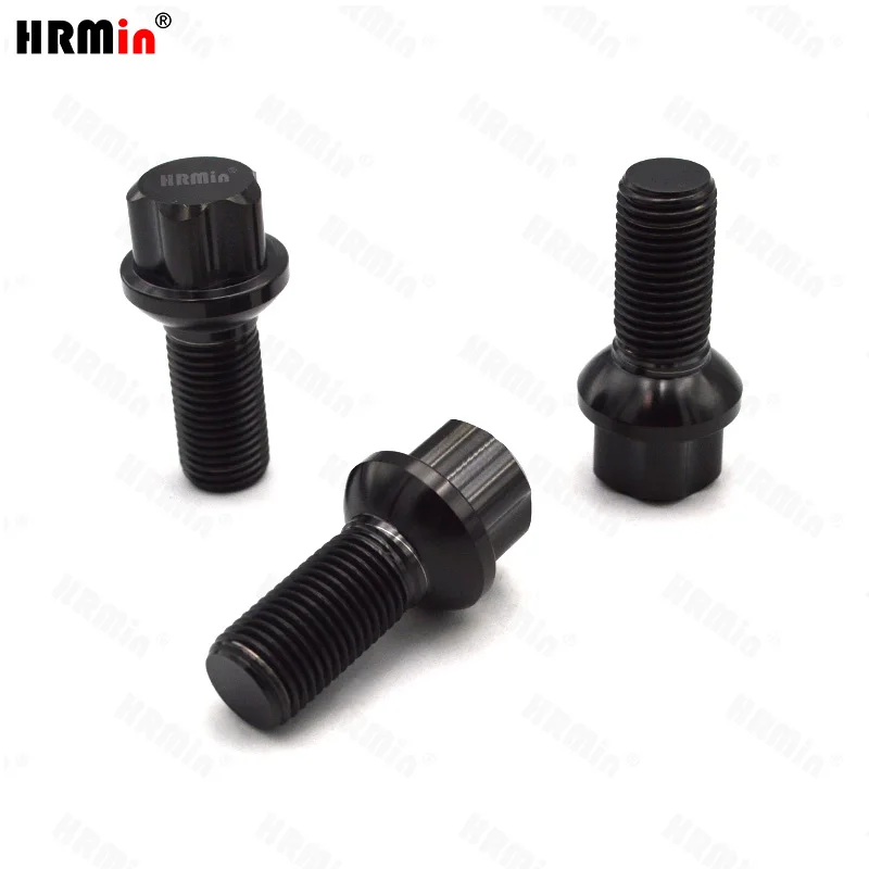 HRMin perno de cubo de rueda antirrobo, Perno de titanio para mercedes-benz, asiento de bola de titanio, M14 x 1,5x28-45mm Gr.5, alta calidad