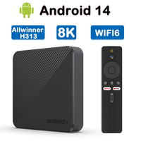 128G Smart Tv Box Android 14 Allwinner H313 8K@60fps 2.4G&5.8G WIFI BT5.0 Mi Box IPTV Box Voice Media Player Set Top Box