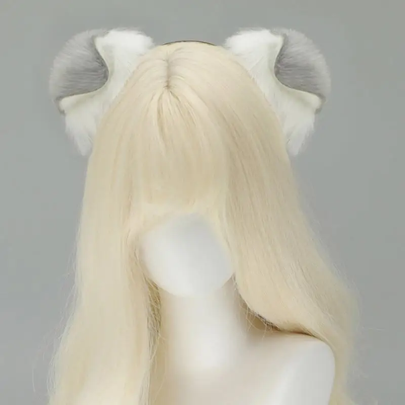 Y88A animal ear bedbands soft plush hairband ภาพถ่ายอุปกรณ์ประกอบฉากลูกสุนัขเครื่องแต่งกายอุปกรณ์ผมสำหรับการแสดงบนเวทีคริสต์มาส