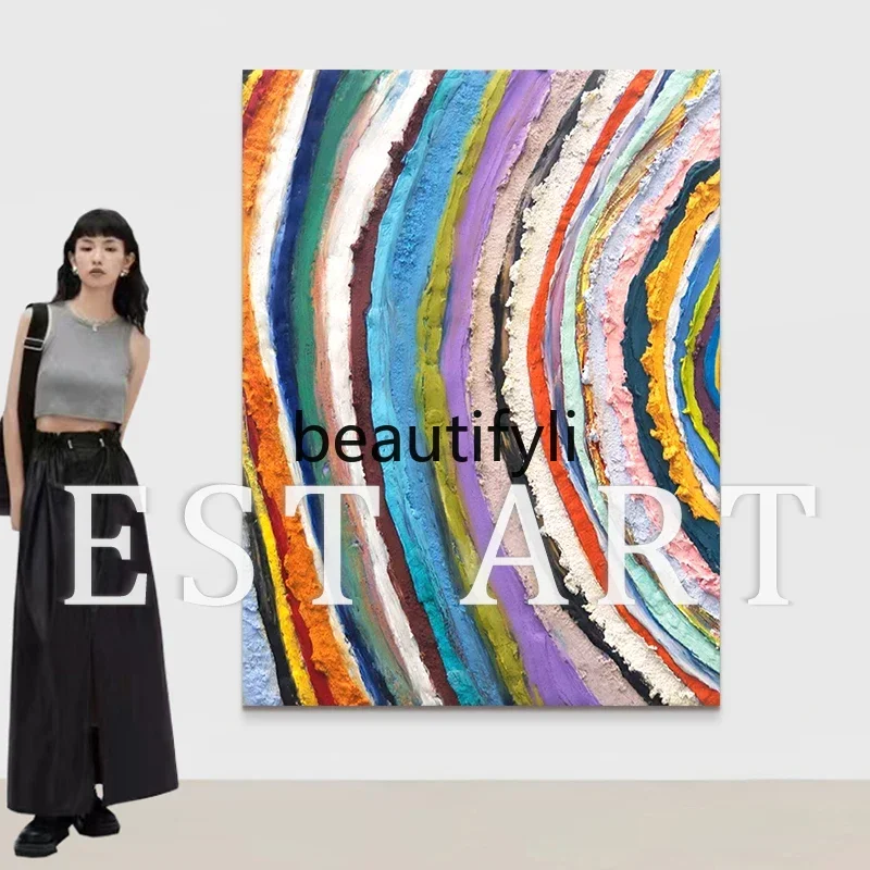 

YH3 Customized hand-painted oil paintings, advanced sense of home entry, niche art texture sense hanging paintings