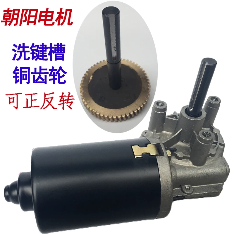 Self-locking Worm Gear And Worm Motor 12 V / 24 V Dc speed-down, Copper Turbine Shaft Keyway Washing