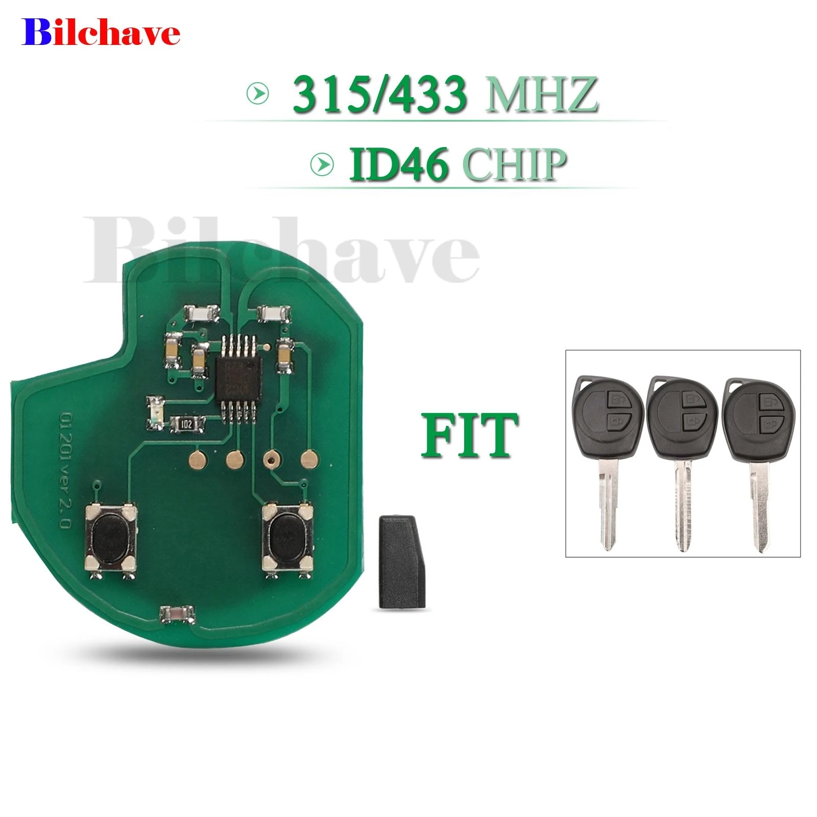 jingyuqin 2 Buttons Remote Key Electronic Circuit Board 315/433Mhz ID46 Chip For Suzuki Swift SX4 Alto Vitara Ignis Jimny Splash