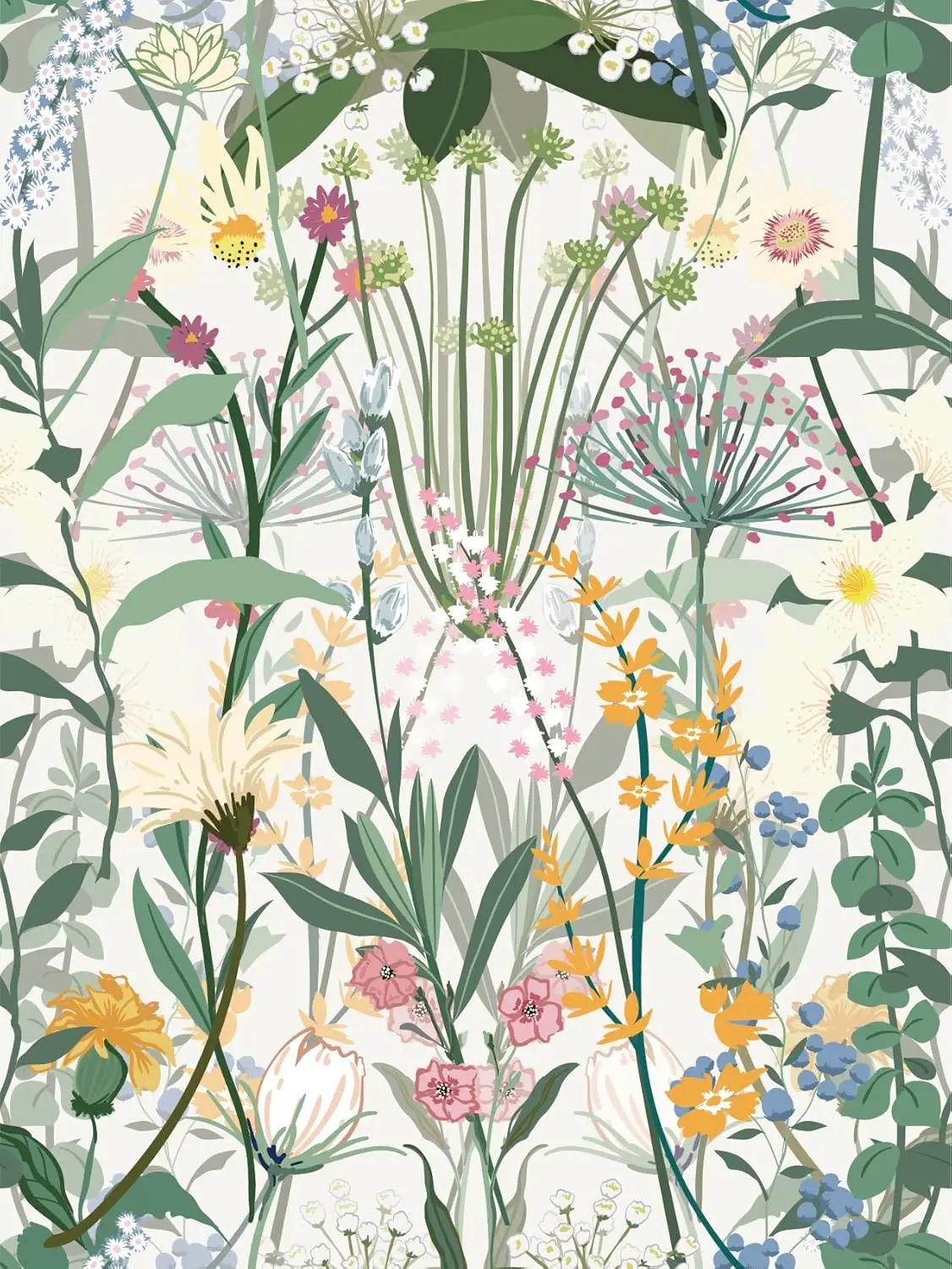 Vintage Floral Peel and Stick Wallpaper Bouquet Floral White Self Adhesive Wallpaper for Bedroom Furniture Paper Removable