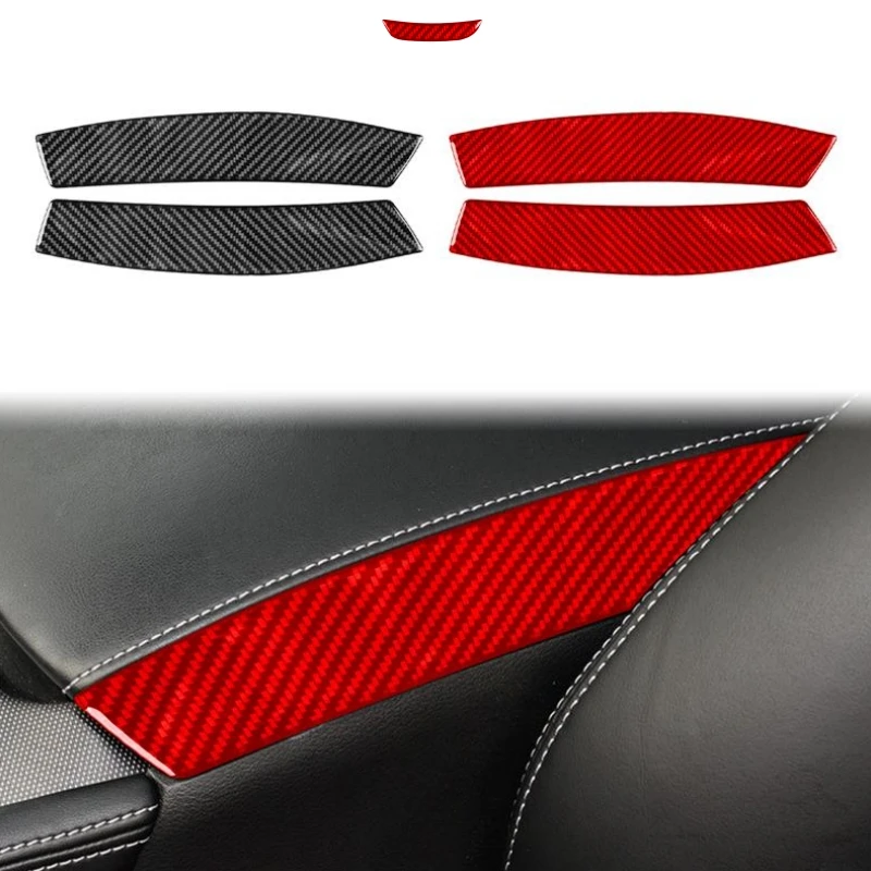 Car Storage Box Armrest Switch Side Decoration Stickers For Infiniti Q50 2014-2020 Real Carbon Fiber Interior Accessory Styling