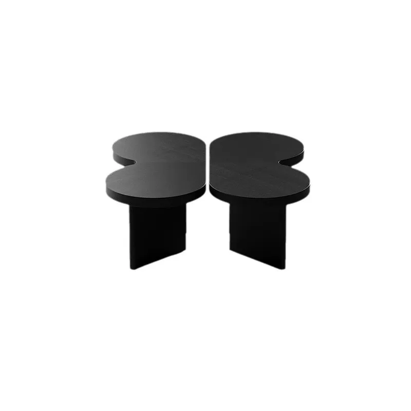 French retro butterfly coffee table, solid wood special-shaped creativity, medium and ancient black combination