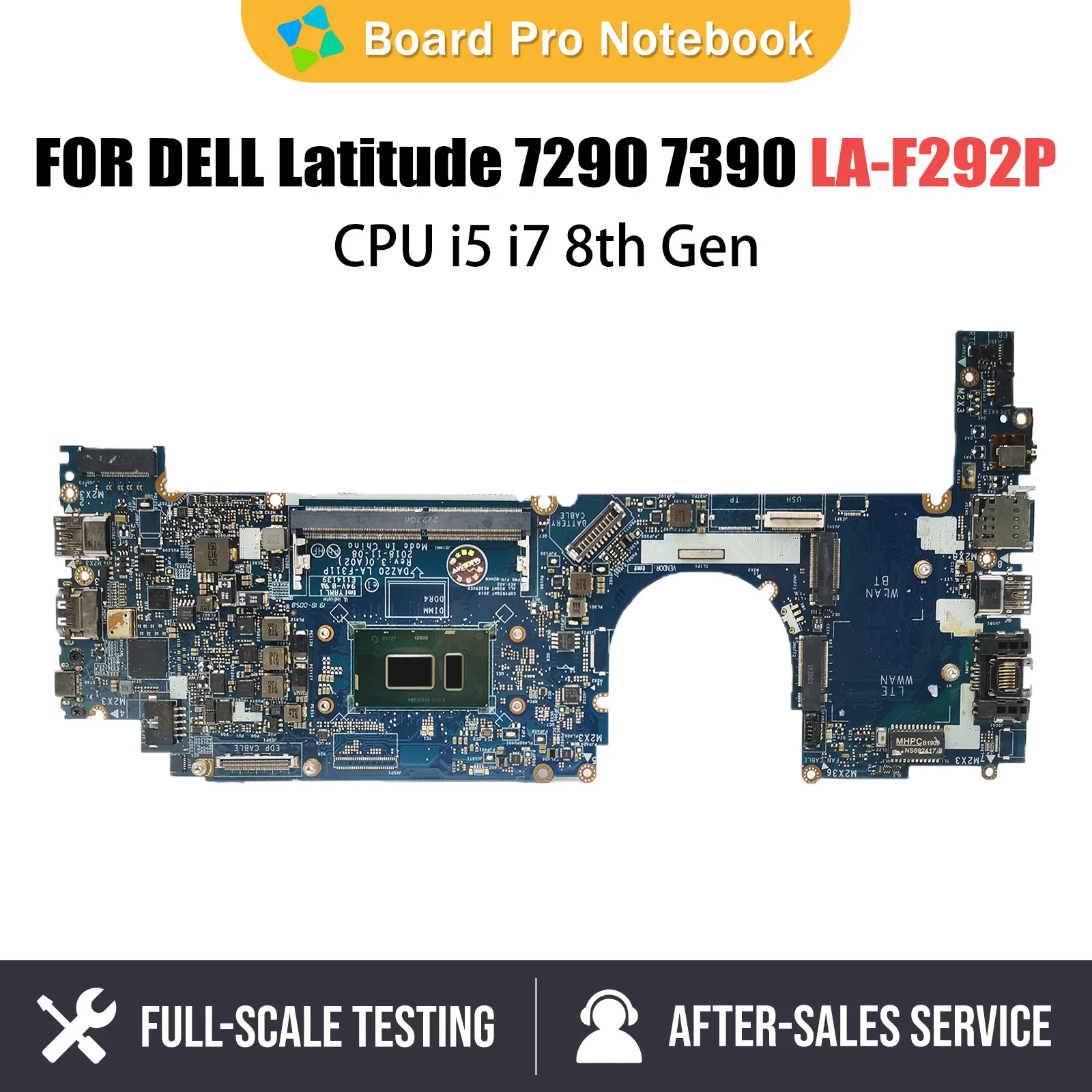 

Laptop Motherboard For Dell Latitude 7290 7390 0858KT 0J8CVM 02D68W 0RMD5P LA-F311P Notebook Mainboard i5 i7 8th Gen CPU