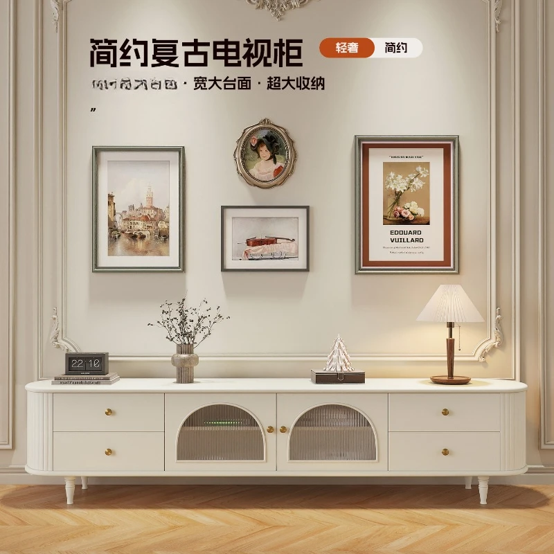 

Французский шкаф для телевизора, журнальный столик, сочетание современного света, роскошного стекла, твердого дерева, высокой краски, шкаф для телевизора