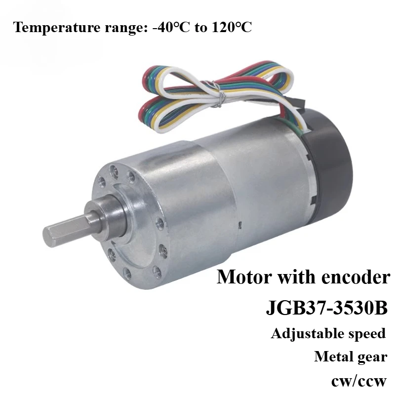 

JGB37-3530 DC Encoder Geared Motor 12V Low Speed Large Torque Angular Speed Signal Feedback