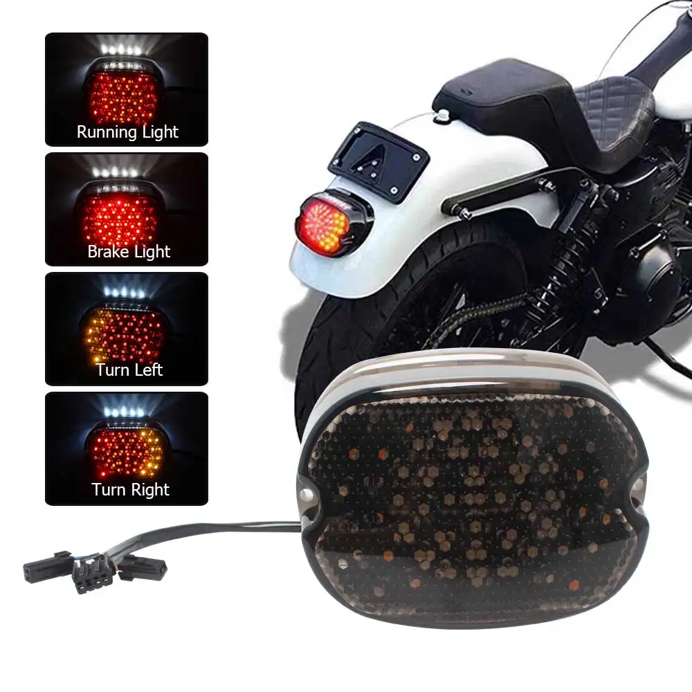 For Harley Electra Glide Sportster XL883 Dyna Softail Fat Boy 99-23 Motorcycle Integrated LED Tail Light Brake Turn Signal Lamps