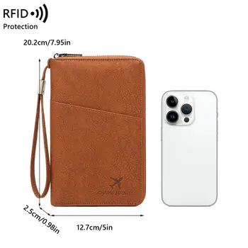 多功能RFID屏蔽護照包旅行證件夾,附長拉鍊機票收納袋,可存放多本護照 8 最佳銷售 護照夾旅行錢包 - №2