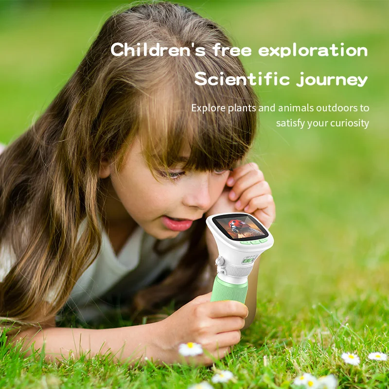 Children's Handheld Microscope with Rotating Focus and 2.4-Inch High-Definition Screen for Outdoor Children's Science Microscope image 3