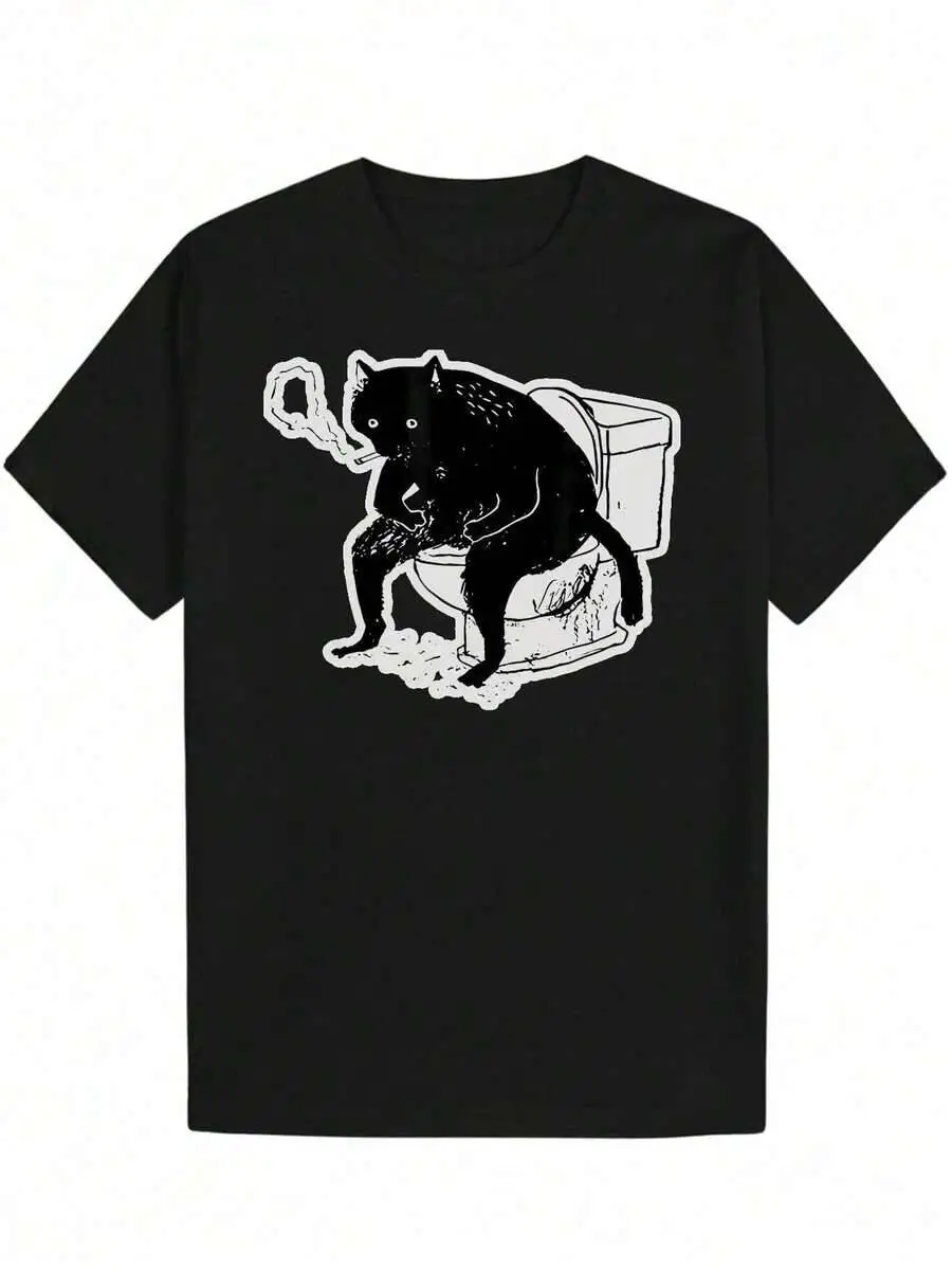 Funny Short Sleeve Graphic Fashion Vintage Print Summer Black T-Shirt Collection Essential Anime Inappropriate Horror Dark 100%