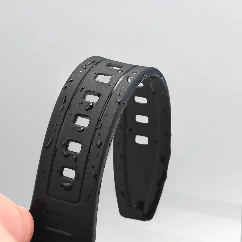 18 مللي متر حزام الراتنج الأسود ل كاسيو W-800H W-218H AE-1200/1300 F-91W F-84 105 الرياضة مقاوم للماء بولي يوريثان الرجال استبدال حزام (استيك) ساعة #3