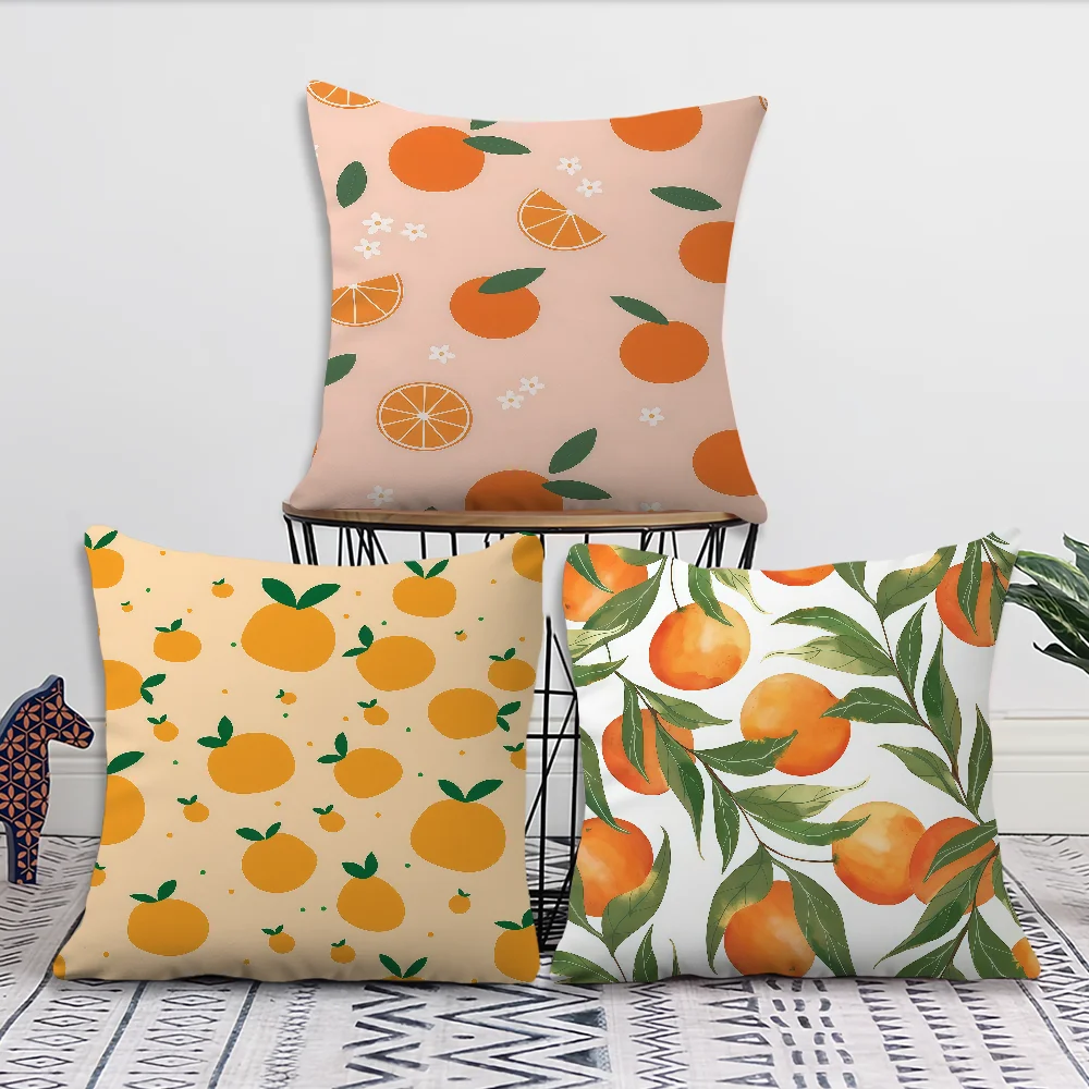 Cute OrangE-E Cartoon Cushion Cover For Pillow Printing Sofa Decoration Home Car Room Coffee Shop Office Nordic Simplicity