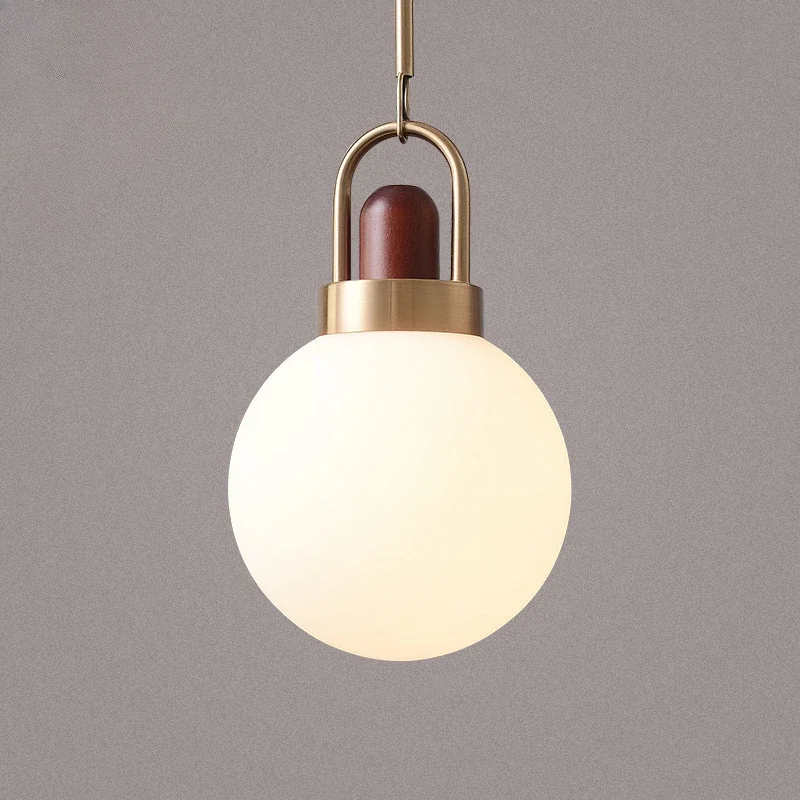 

Commercial E27 Small Chandelier Retro Minimalist Restaurant Shop Bar Counter Bedroom Bedside Balcony Ball Glass Cover Decoration