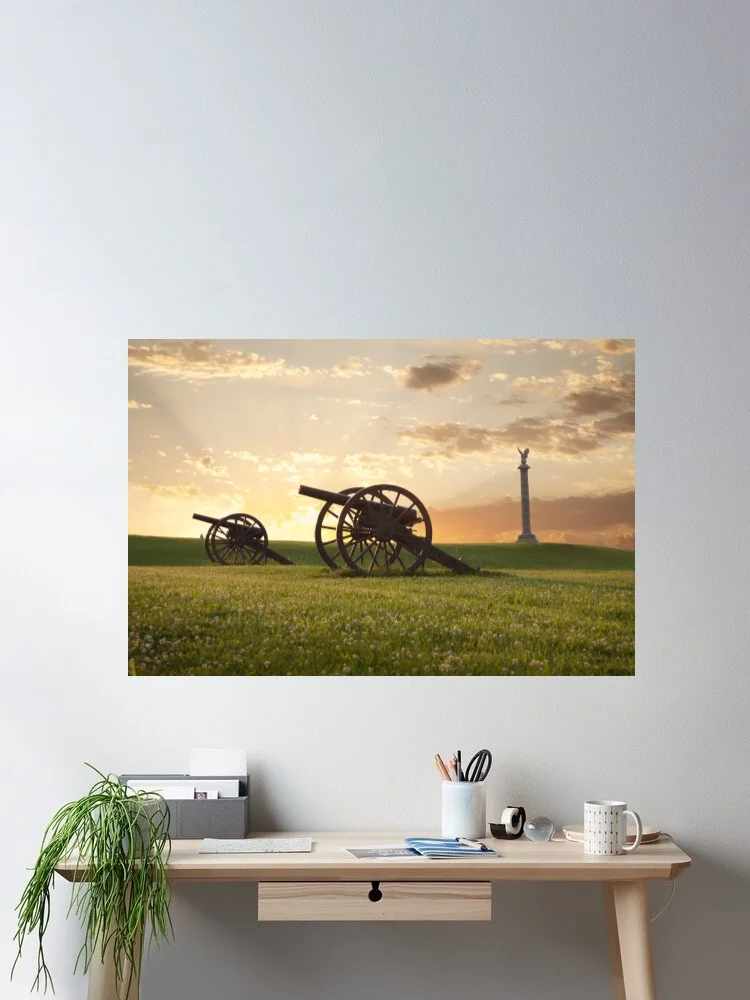 

Landscape Cannon Silhouette Sunset Dusk Canvas POSTER ,Home Decor Wall art painting