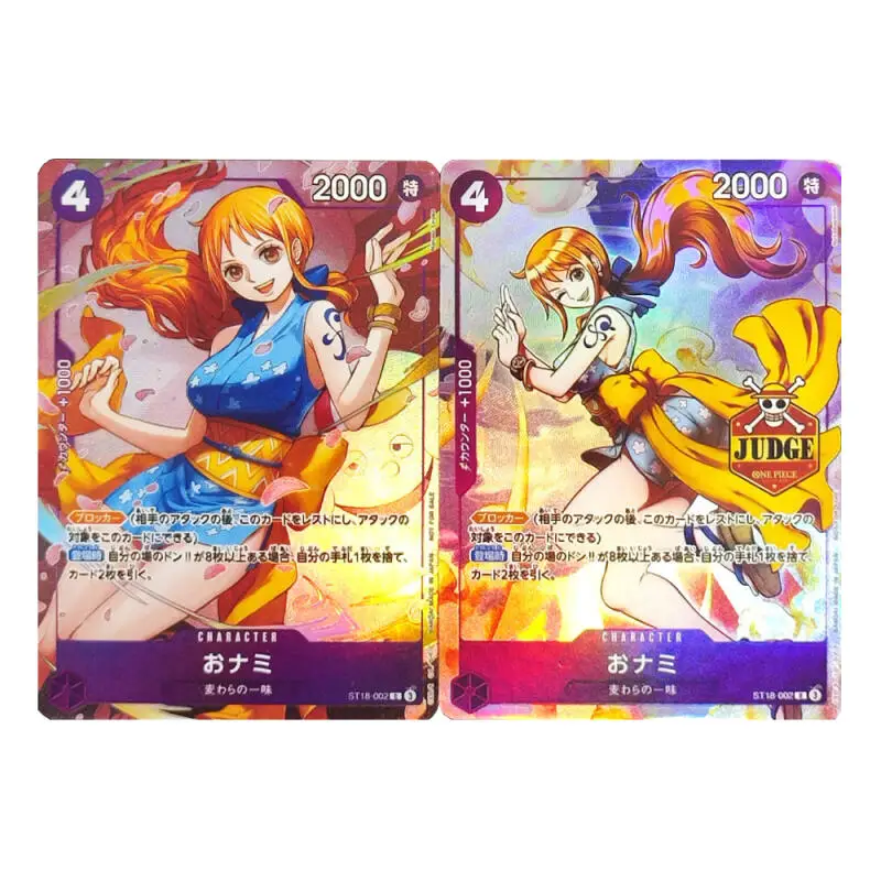 

Коллекционная карточка One Piece 2025 Champions Nami ST18-002, японская версия, DIY, сделай сам, цветная флеш-карта, аниме-игра, подарок, игрушка