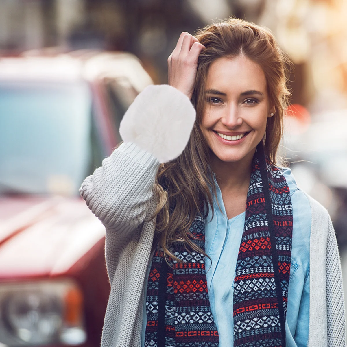 

1Pair Women Winter Faux Hairy Sleeve Cuff Warmers Flexible Soft Wristband Bracelets for Outdoor Cold Weather Accessories