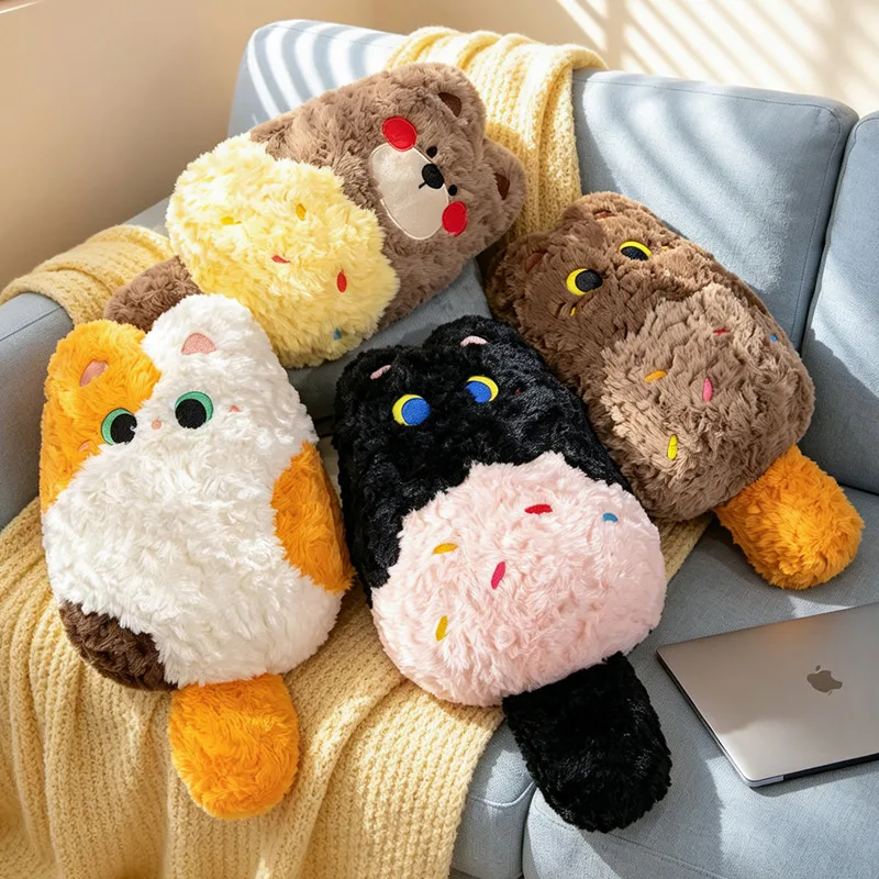 Creative ice cream shaped animal pillow, cute plush doll office nap blanket, car cushion nap blanket, nap blanket