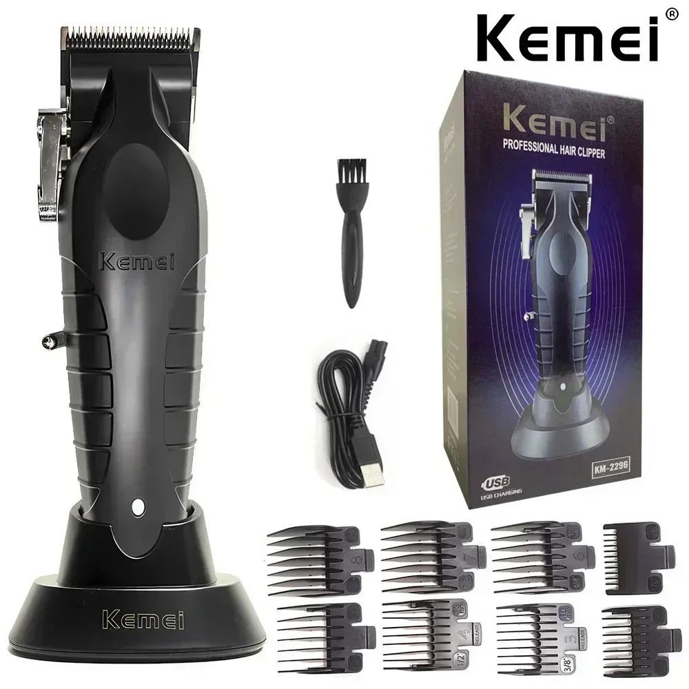 Kemei KM-2996 profissional precisão desbotamento máquina de cortar cabelo sem fio recarregável aparador de barba para barbeiro