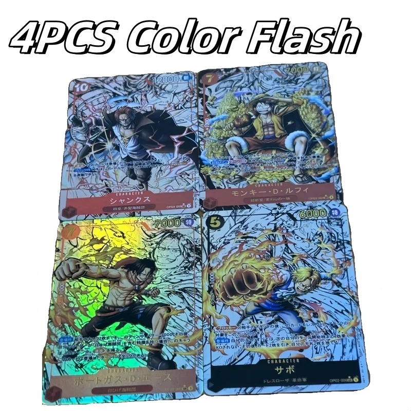 DIY OPCG ONE PIECE Monkey D. Luffy 9PCS/Set Two Color Flash Card Anime Peripheral Game Collection Card Holiday Gift