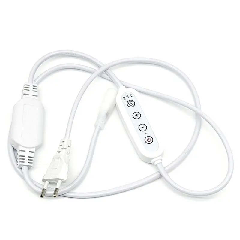 NEW HOT In Stock-COB Strip Light Accessories Connector 220V Power Plug/With Switch& 4 Key Dimmer For No Wire EU Plug