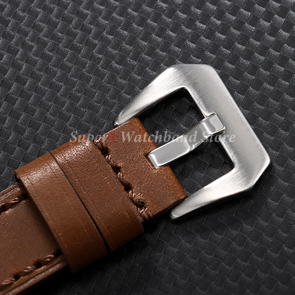 عالية الجودة جلد البقر حزام الساعات لبانيراي براون خمر حزام ساعة اليد للنساء الرجال 18 مللي متر 20 مللي متر 22 مللي متر 24 مللي متر 26 مللي متر المعصم الفرقة #4