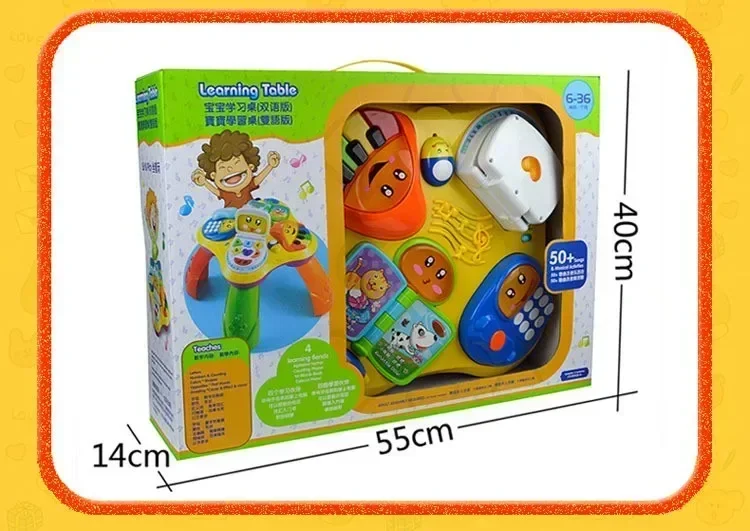 [Grappig] Cartoon multifunctionele 4-in-1 boek/laptop/telefoon/piano Leren Muzikaal Tafel bureau baby Vroeg onderwijs Groeiende speelgoed cadeau