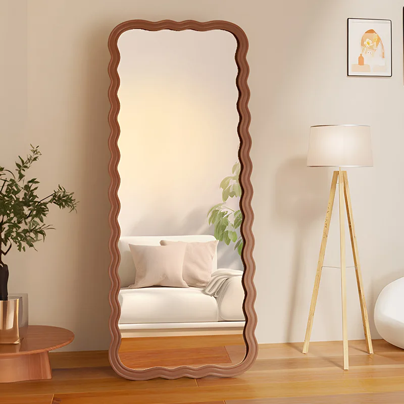 Medieval wave full body mirror floor mirror household wall hanging retro high-end girls bedroom Internet celebrity full-length m