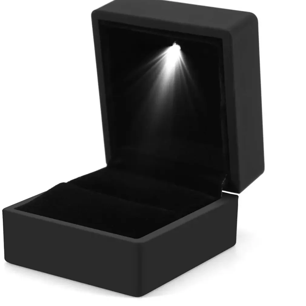 LED Ring Box for Wedding & Engagement Rings, Gift Packaging