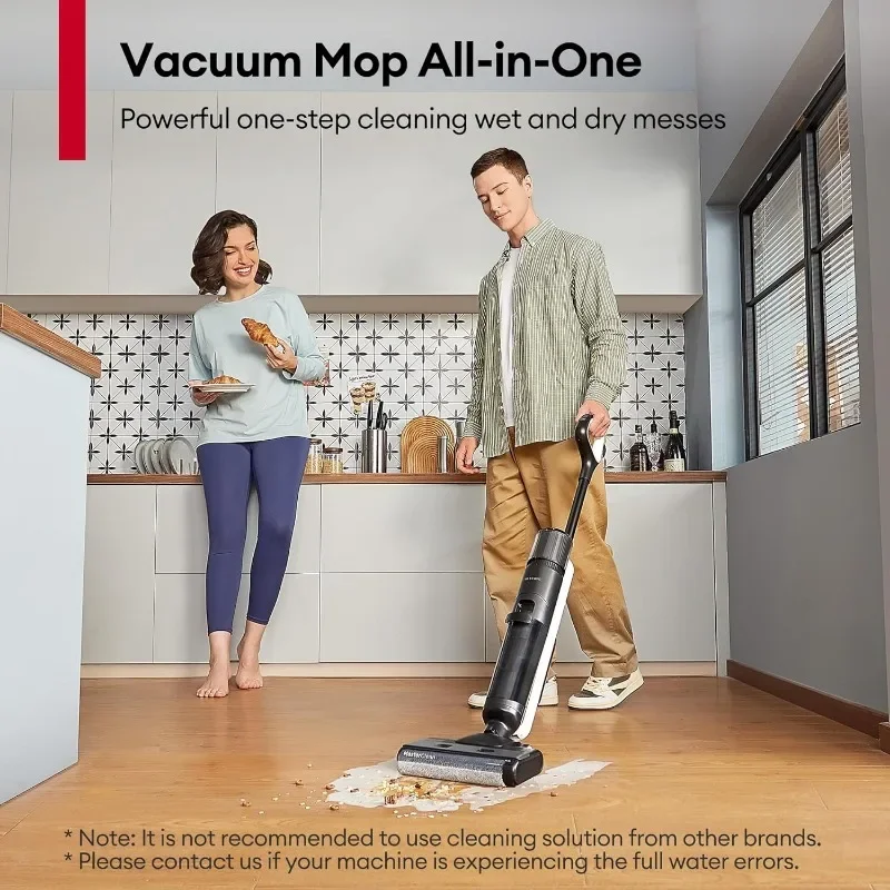 Ultenic Cordless Vacuum Mop All in One Combo,Wet Dry Vacuum Cleaner,Self-Cleaning Long Runtime,Smart Mess Detection, LCD Display