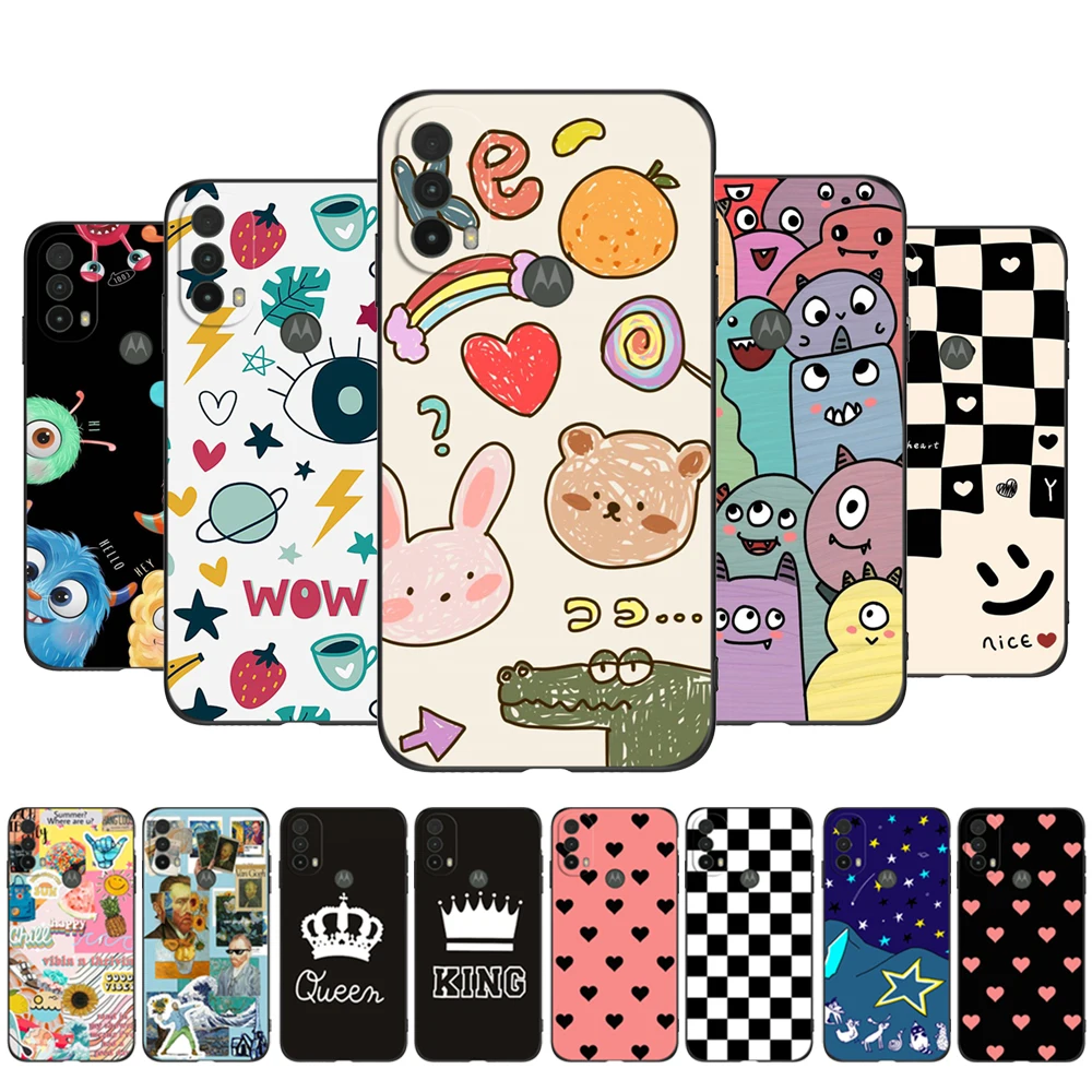 For Motorola Moto E20 E30 E40 Case Phone Back Cover Protective Bag Soft Silicone Black Tpu Case