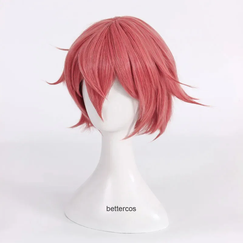 Doki Doki Literature Club Sayori парик для косплея короткий розовый красный термостойкий парик из синтетических волос парик шапка бант шпилька