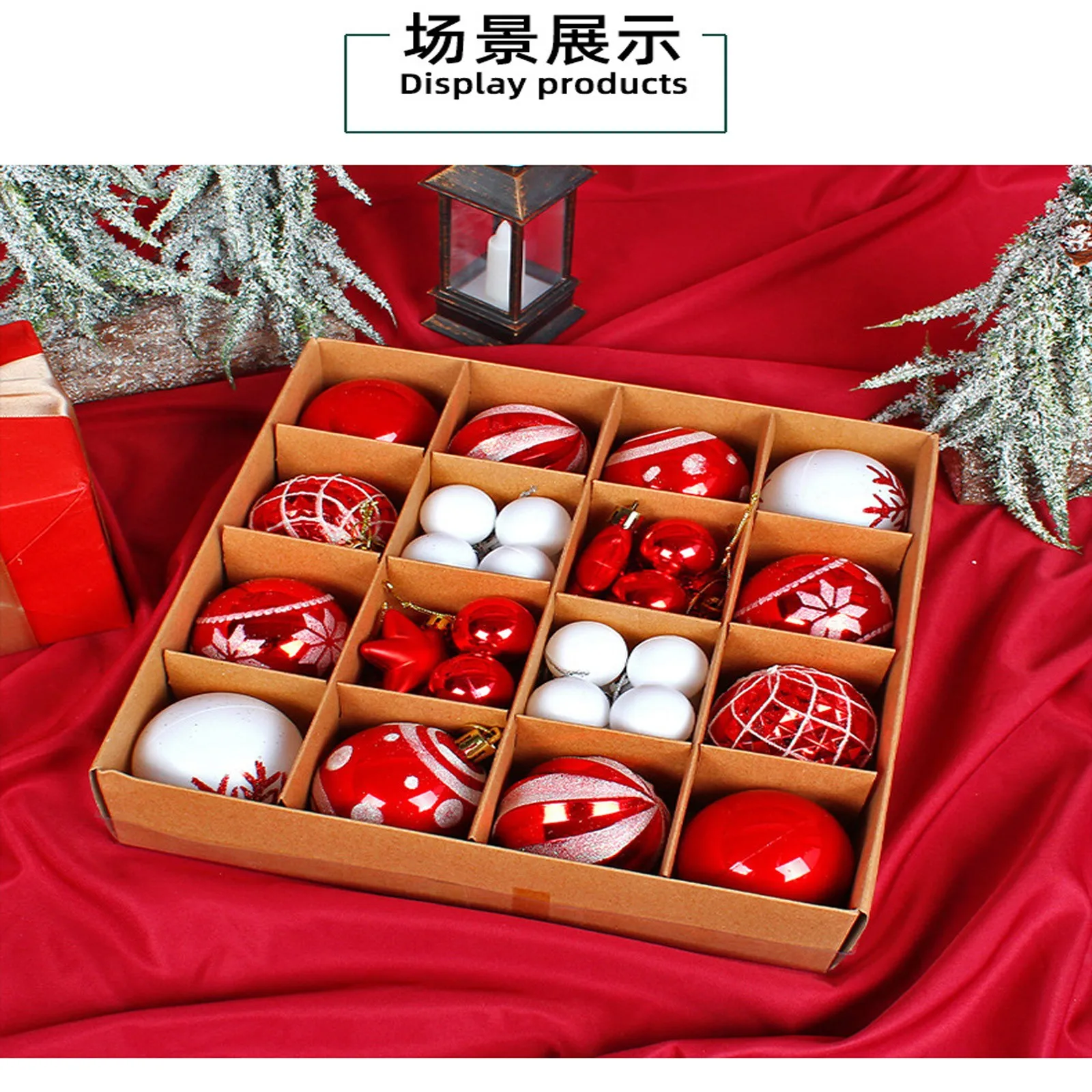 44Pcs Christmas Balls Set Decoration Christmas Tree Mixed Balls Hanging Ornament Pendant Christmas Decoration 2025 Navidad Gift