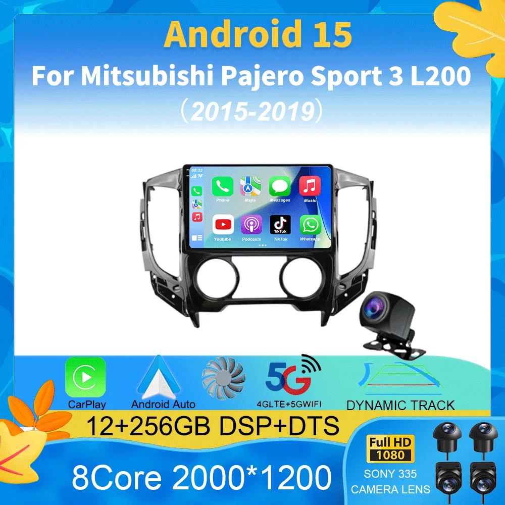 

Android 15 Car Radio For Mitsubishi Pajero Sport 3 L200 2015 - 2019 Multimedia Video Player Navigation GPS Carplay Android Auto
