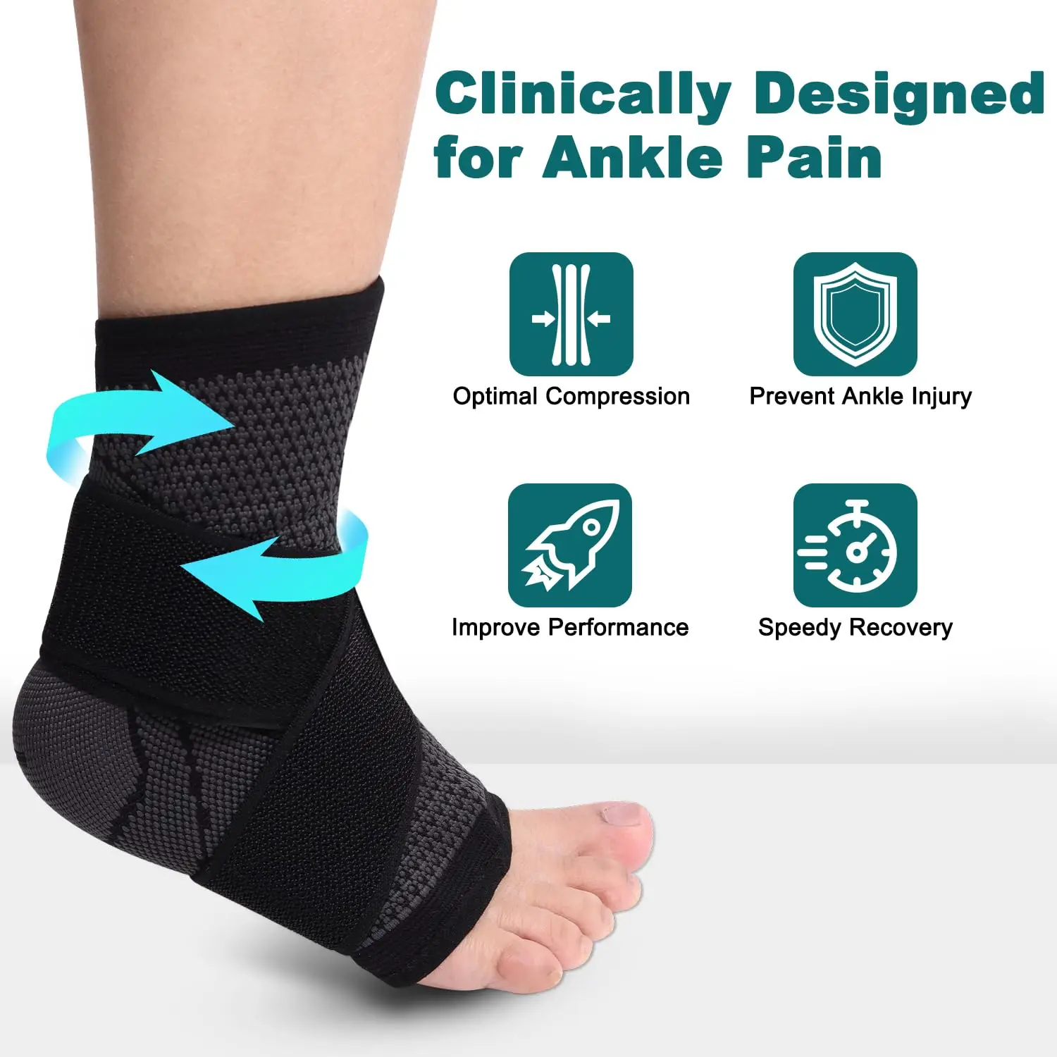 Pressurized Bandage Ankle Protector Adjustable Ankle Brace Arch Support Elastic Wrap for Plantar Fasciitis Sports Bandage Socks