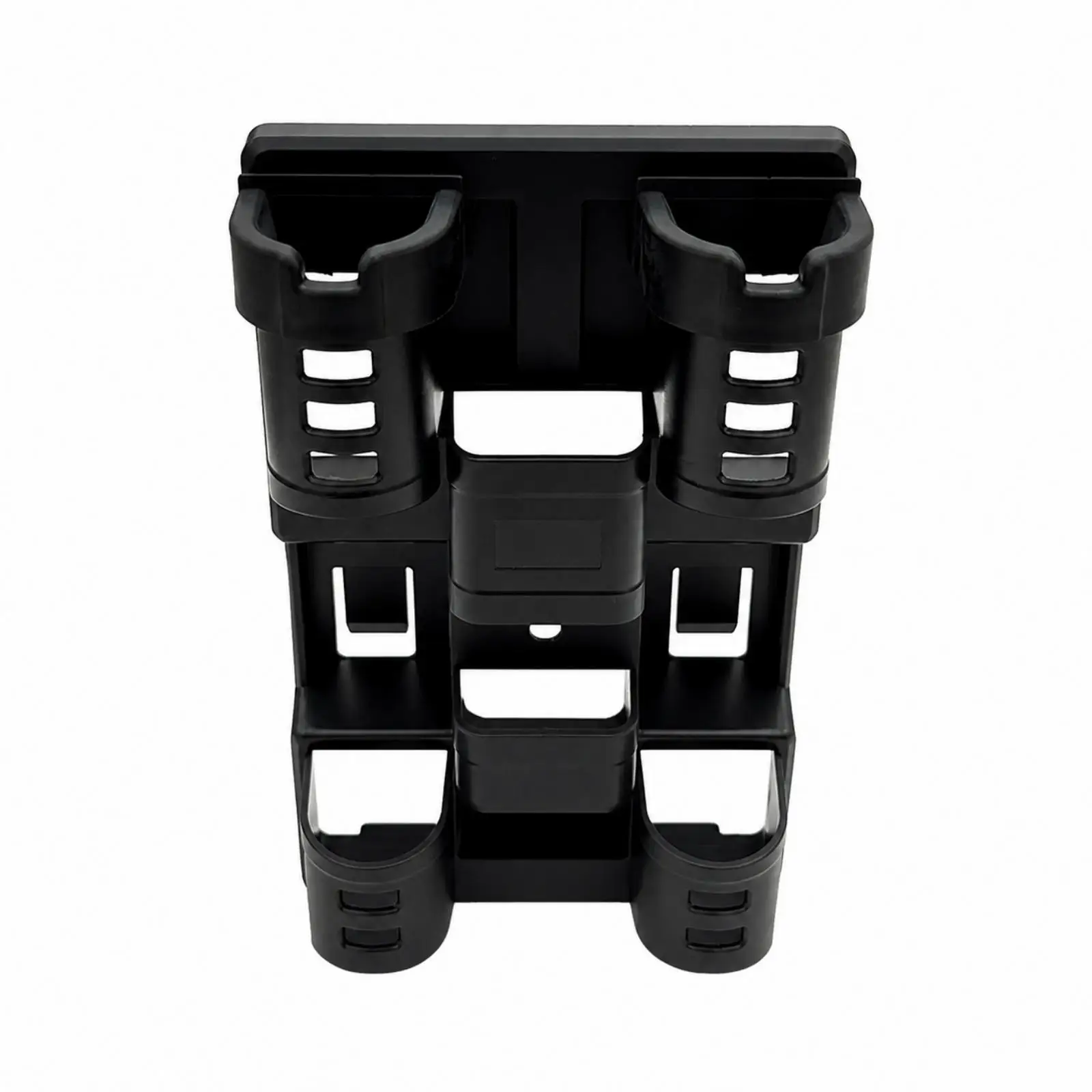 External Fishing Rod Holder for Tackle Box Black ABS Mount Bracket with Built in Sockets and Storage Compartments