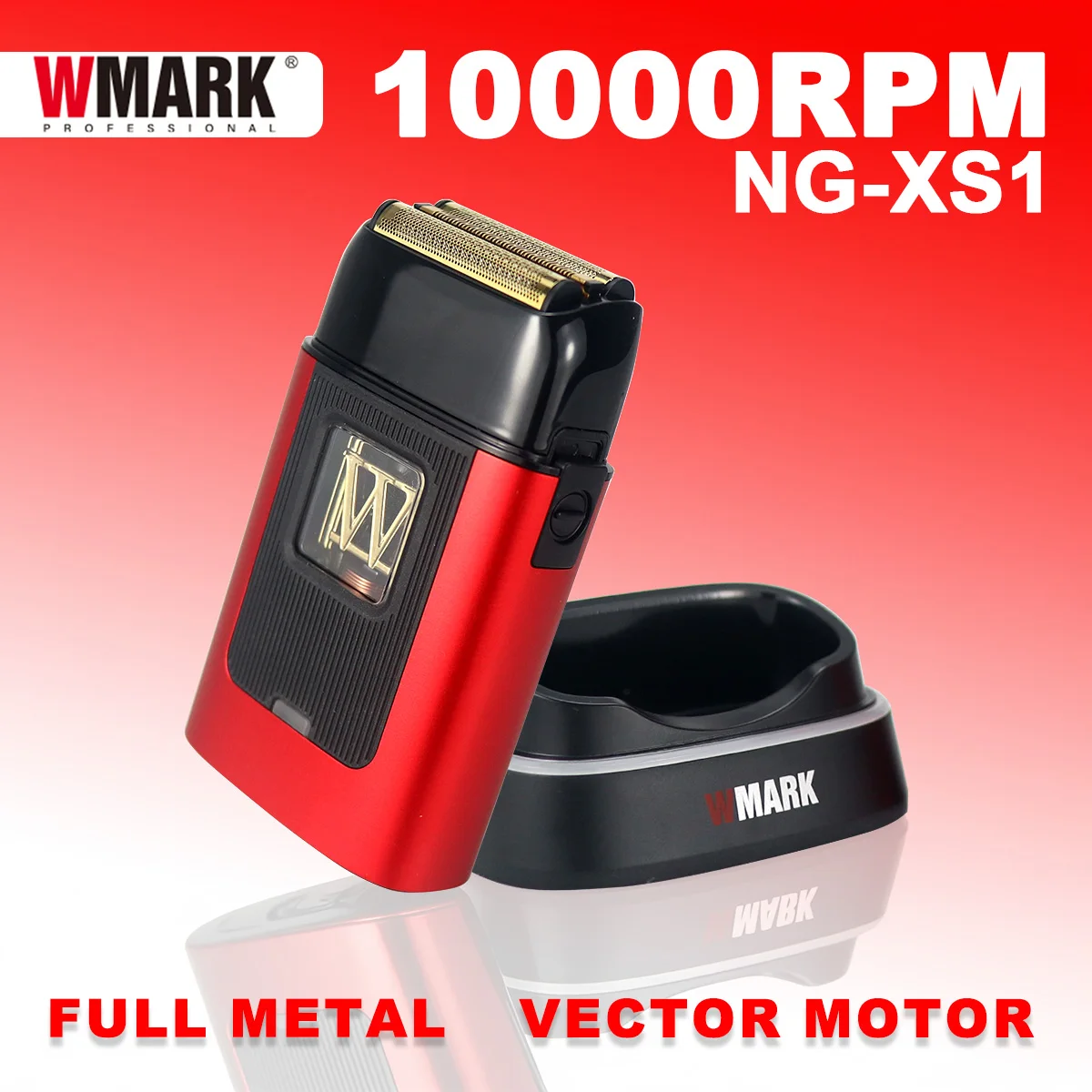 

WMARK NG-XS1 Professional Barber Shaver 10000RPM Magnetic Vector Motor Full Metal with Base Charger for Electric Shaver Trimmer