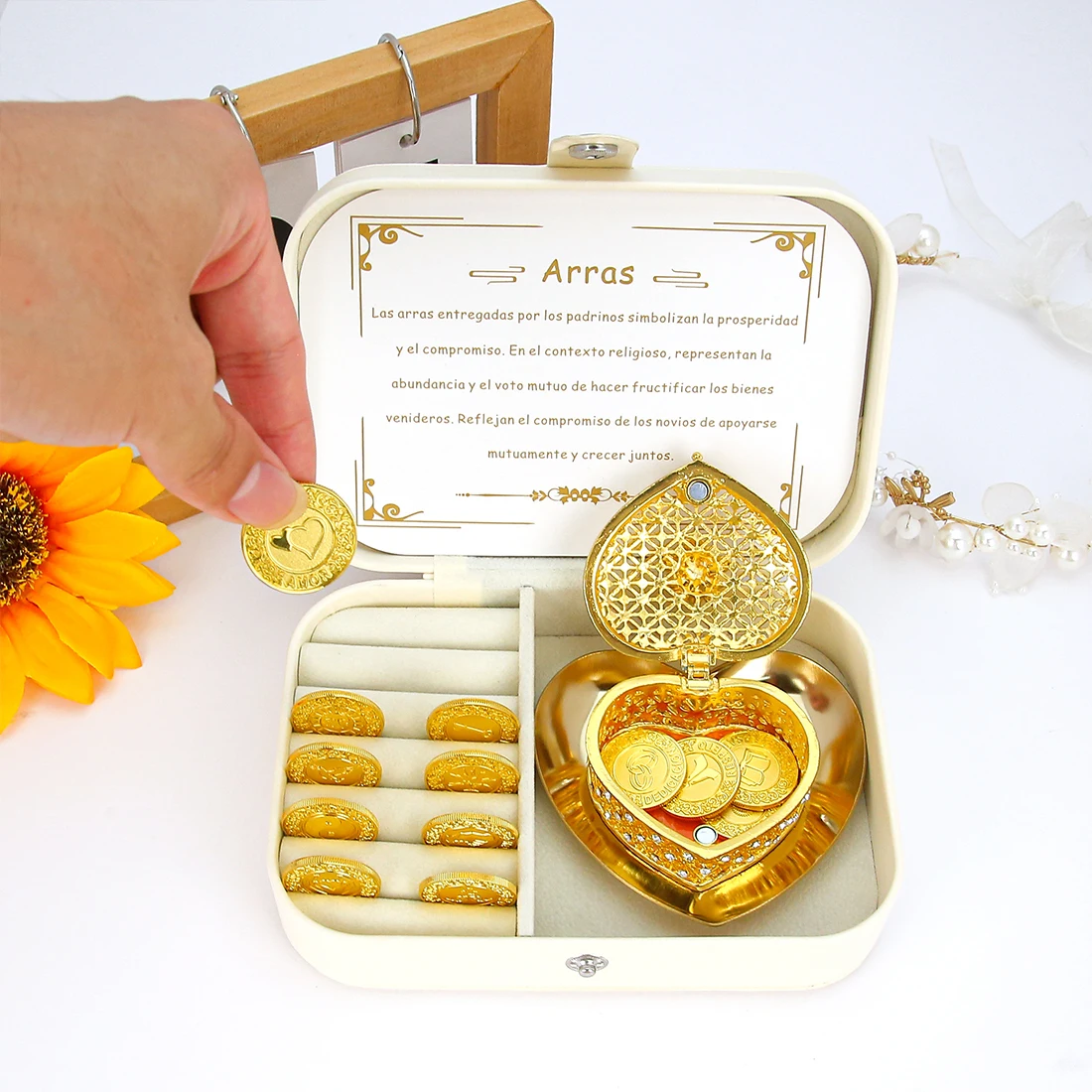 Conjunto español de regalo de 13 Arras de Boda hecho a mano en México - Arras de boda catolica - perfecto para lazo para boda catolica