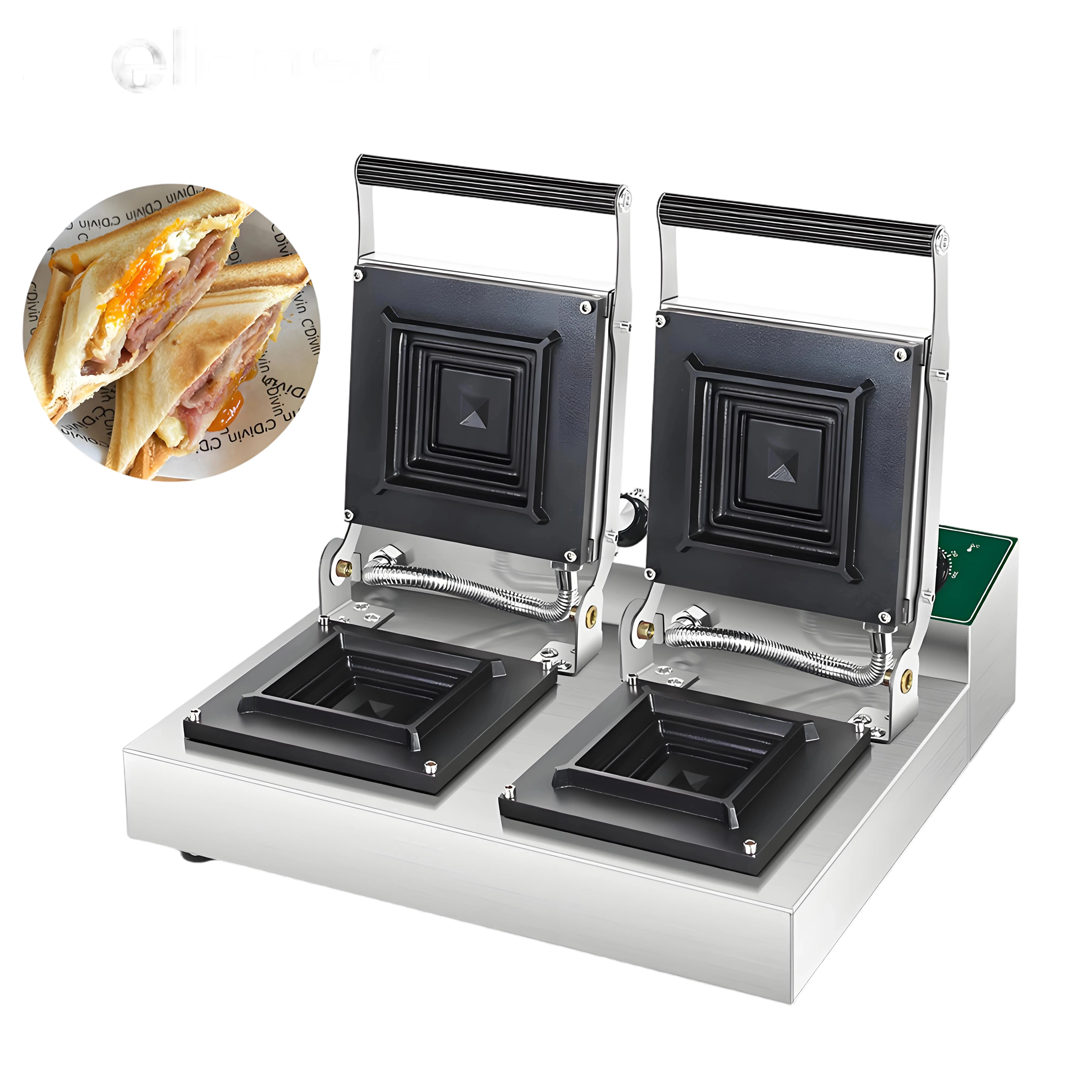 Stainless Steel Electrical Non-Stick Double Grill Sandwich Maker Breakfast Toaster Waffle Panini Machine Waffle  Use