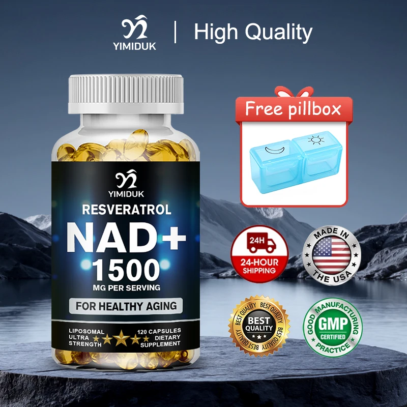 

NAD Supplement, with Resveratrol, for Energy & Vitality, Anti-Aging Formula, Reduces Oxidative Stress & Promotes Healthy Aging